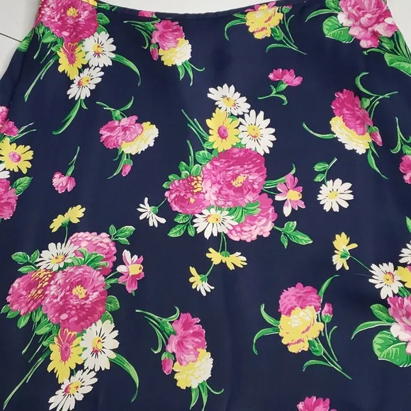 Vintage Lauren Ralph Lauren Womens Silk Floral Maxi Dress Size S Bohemian Y2K - Picture 16 of 16